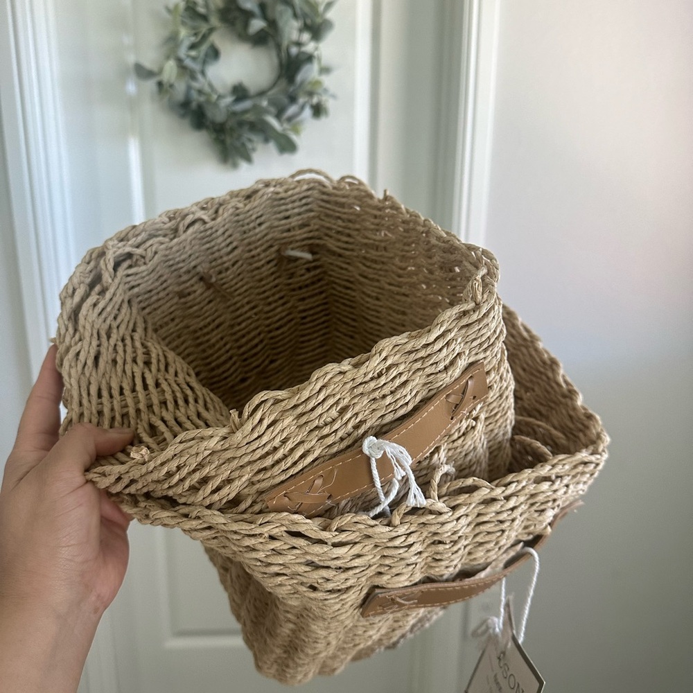 New Rattan Basket Set Of 2 - Picture 3 of 3